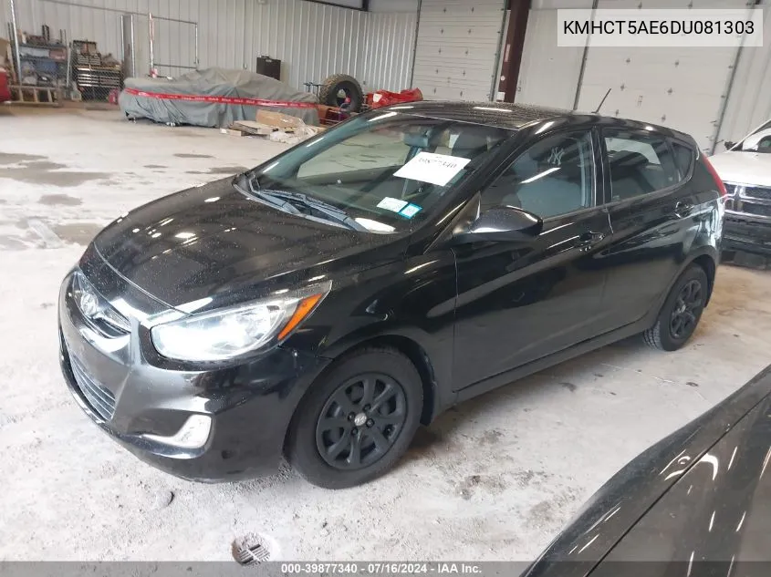 2013 Hyundai Accent Gs VIN: KMHCT5AE6DU081303 Lot: 39877340