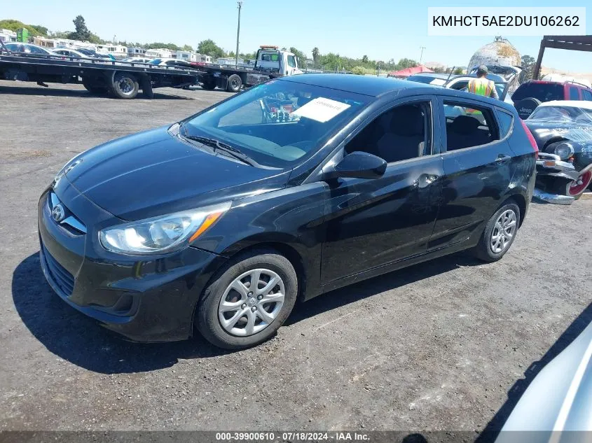 2013 Hyundai Accent Gs VIN: KMHCT5AE2DU106262 Lot: 39900610