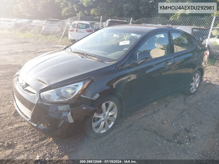 KMHCU4AEXDU292981 2013 Hyundai Accent Gls