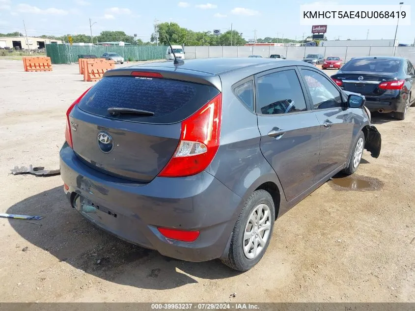 2013 Hyundai Accent Gs VIN: KMHCT5AE4DU068419 Lot: 39953237