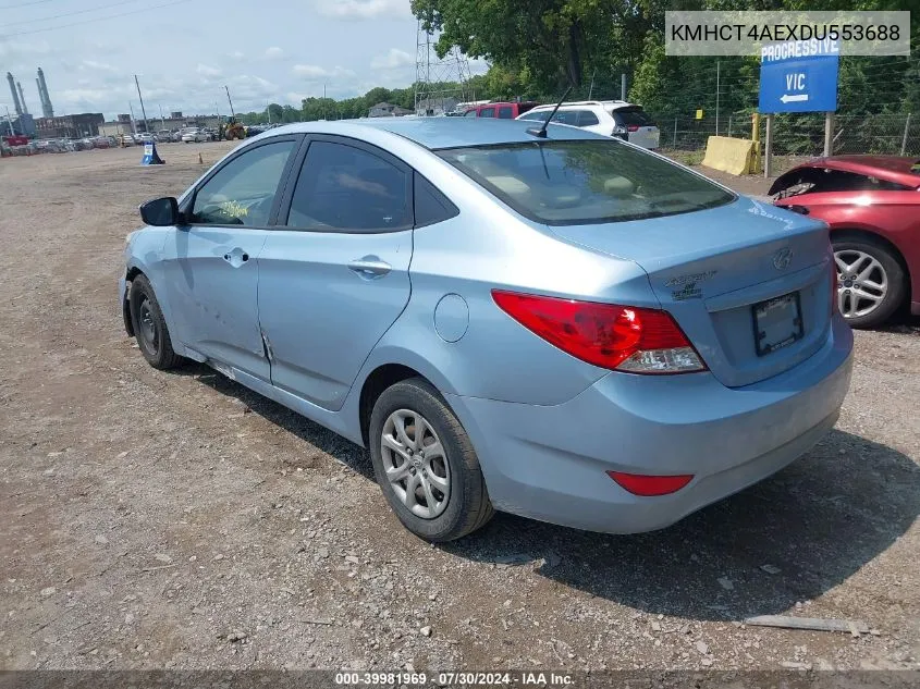 2013 Hyundai Accent Gls VIN: KMHCT4AEXDU553688 Lot: 39981969