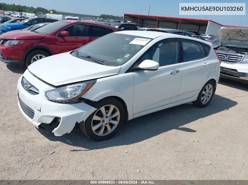 2013 Hyundai Accent Se VIN: KMHCU5AE9DU103260 Lot: 39999533