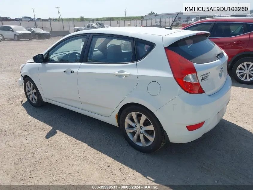 2013 Hyundai Accent Se VIN: KMHCU5AE9DU103260 Lot: 39999533