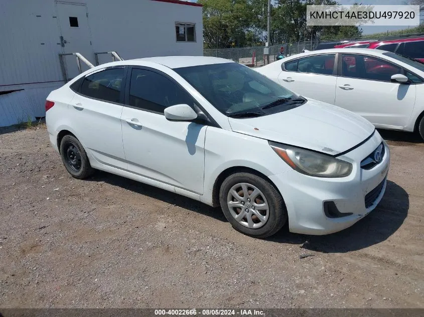 2013 Hyundai Accent Gls VIN: KMHCT4AE3DU497920 Lot: 40022666