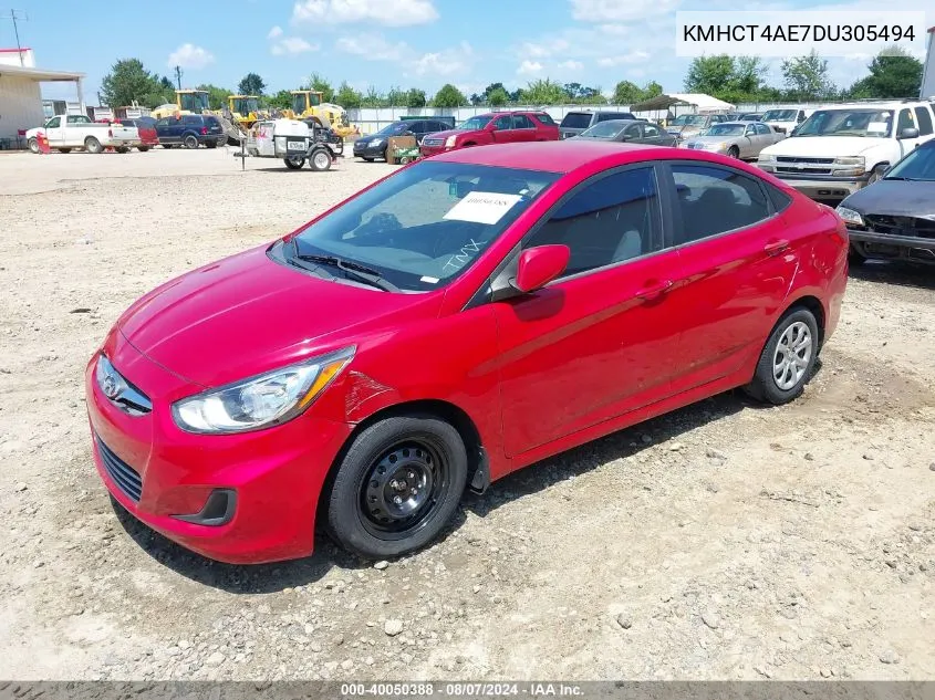 2013 Hyundai Accent Gls VIN: KMHCT4AE7DU305494 Lot: 40050388