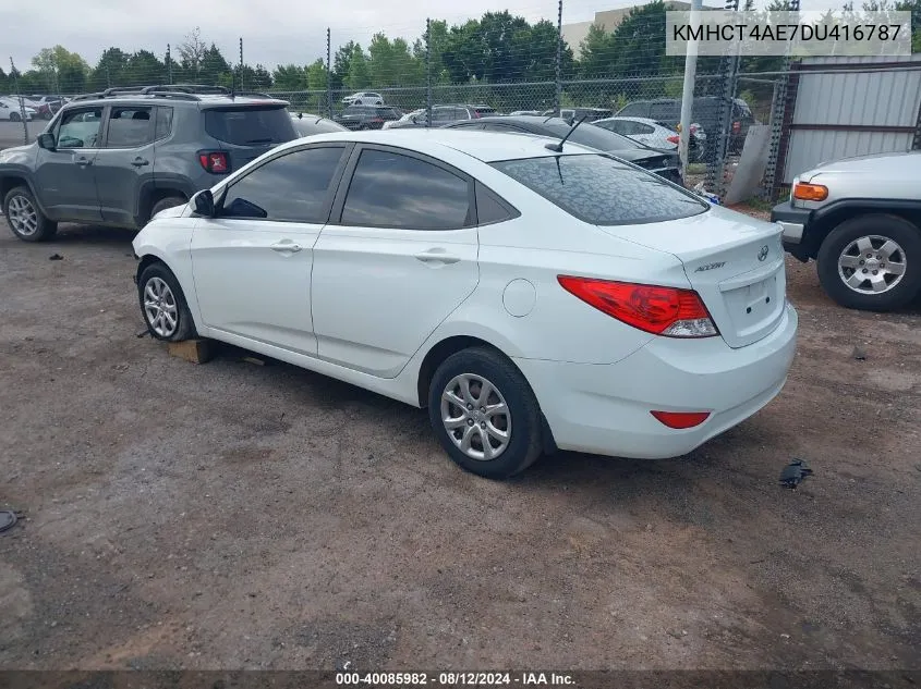 2013 Hyundai Accent Gls VIN: KMHCT4AE7DU416787 Lot: 40085982