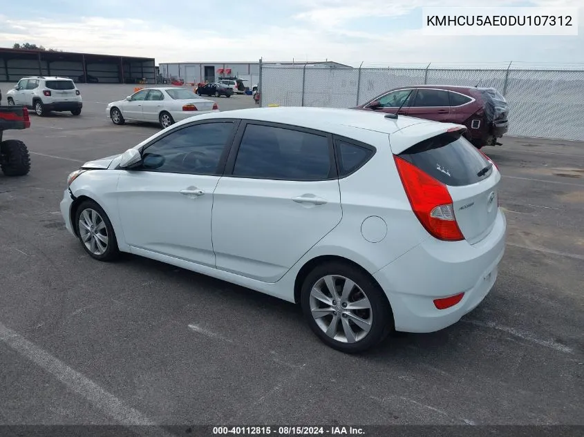 2013 Hyundai Accent Se VIN: KMHCU5AE0DU107312 Lot: 40112815