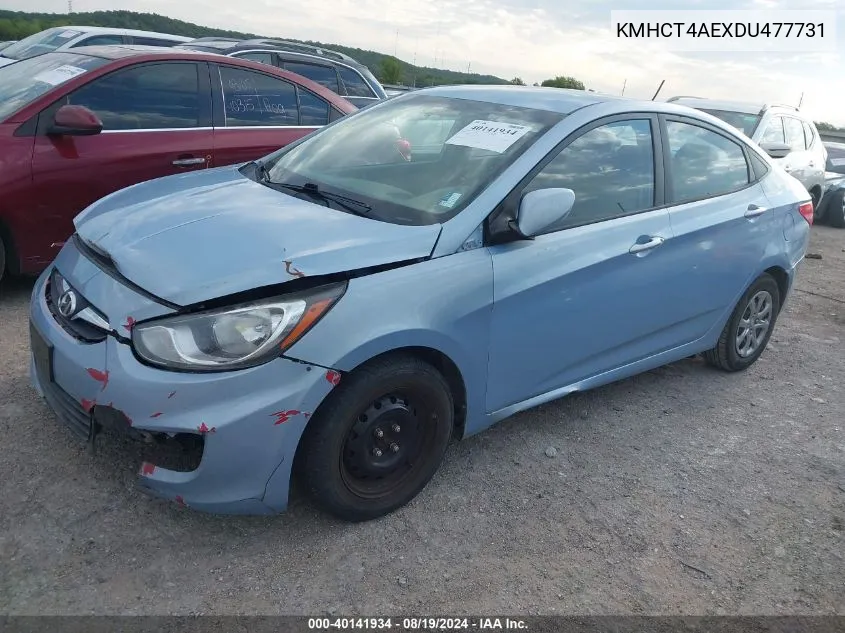 2013 Hyundai Accent Gls VIN: KMHCT4AEXDU477731 Lot: 40141934