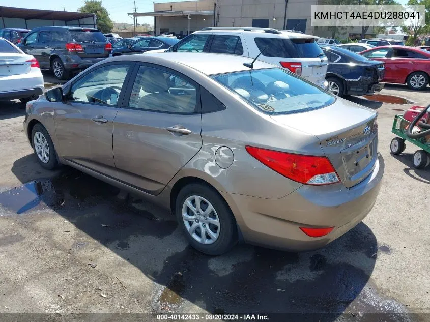 2013 Hyundai Accent Gls VIN: KMHCT4AE4DU288041 Lot: 40142433