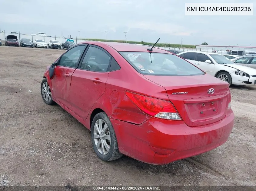 2013 Hyundai Accent Gls VIN: KMHCU4AE4DU282236 Lot: 40143442