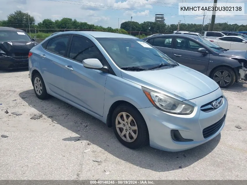 2013 Hyundai Accent Gls VIN: KMHCT4AE3DU302138 Lot: 40148245