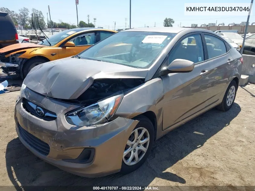 2013 Hyundai Accent Gls VIN: KMHCT4AE3DU347046 Lot: 40170707