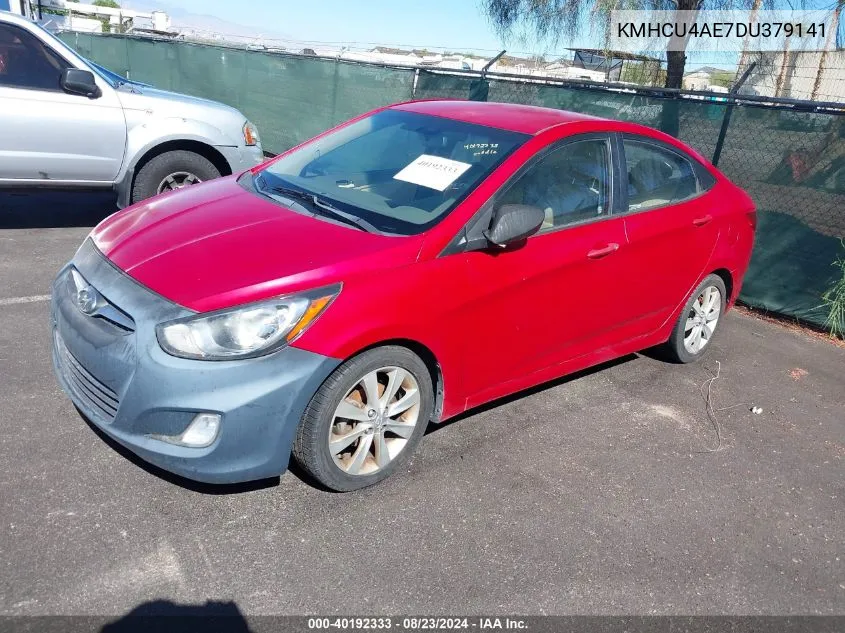 2013 Hyundai Accent Gls VIN: KMHCU4AE7DU379141 Lot: 40192333