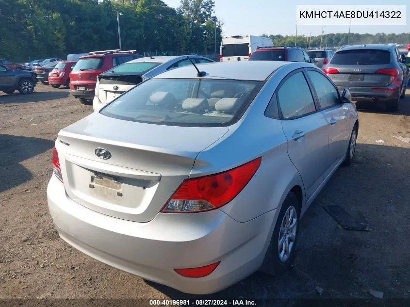 2013 Hyundai Accent Gls VIN: KMHCT4AE8DU414322 Lot: 40196981