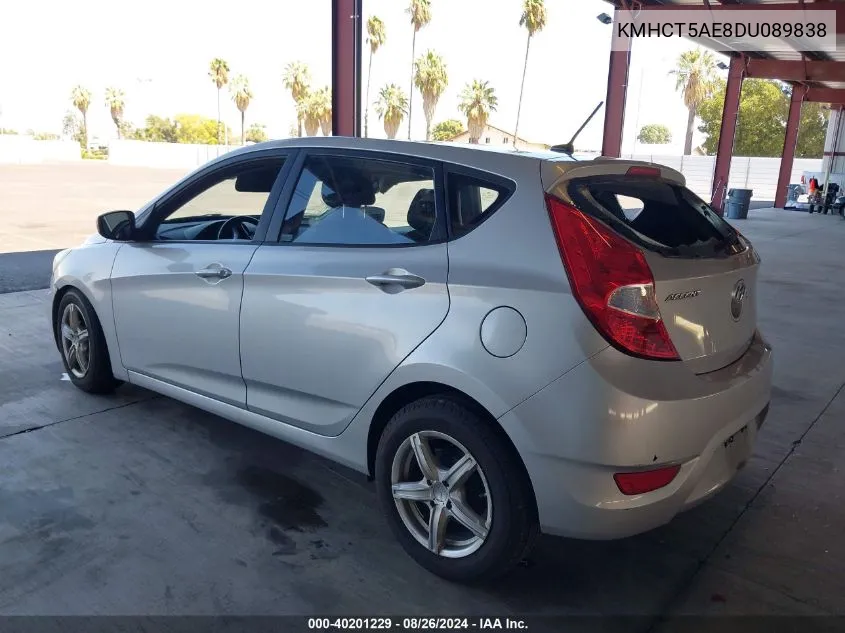 2013 Hyundai Accent Gs VIN: KMHCT5AE8DU089838 Lot: 40201229