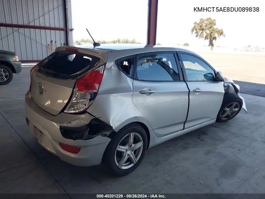 2013 Hyundai Accent Gs VIN: KMHCT5AE8DU089838 Lot: 40201229