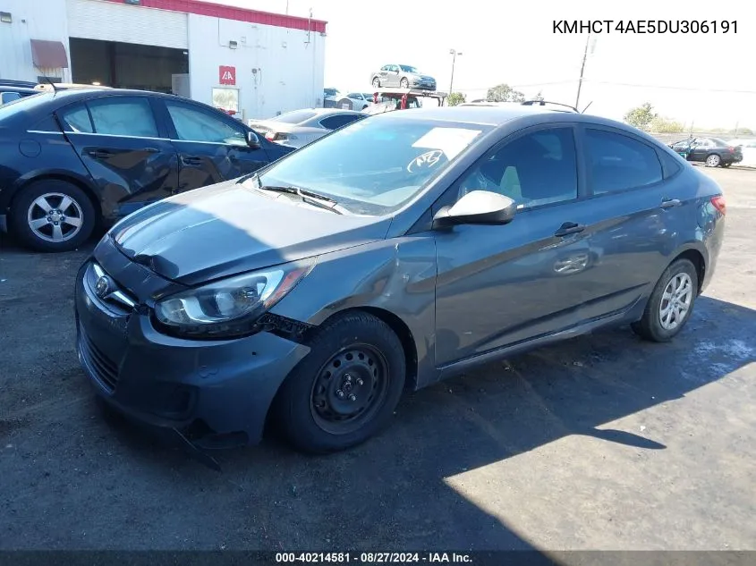 2013 Hyundai Accent Gls VIN: KMHCT4AE5DU306191 Lot: 40214581