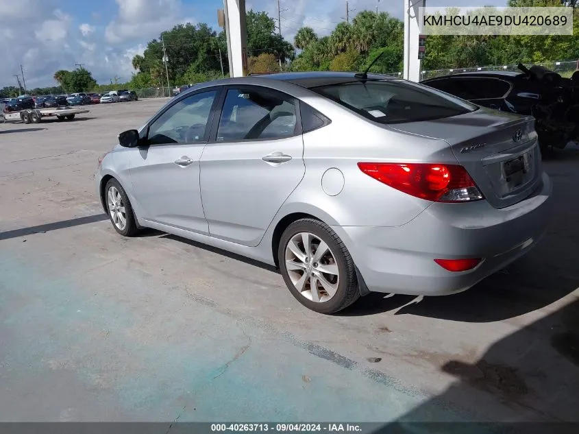 2013 Hyundai Accent Gls/Se VIN: KMHCU4AE9DU420689 Lot: 40351556