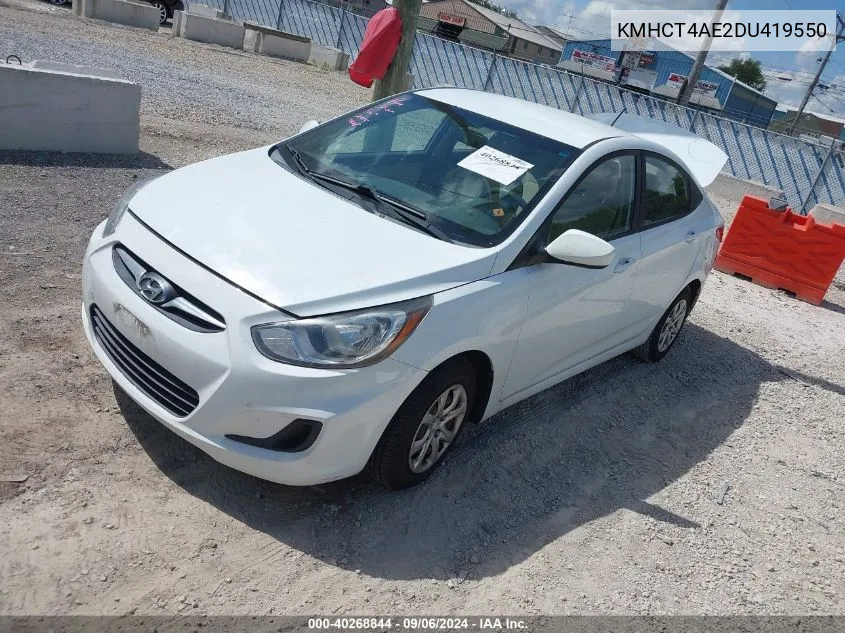 2013 Hyundai Accent Gls VIN: KMHCT4AE2DU419550 Lot: 40268844