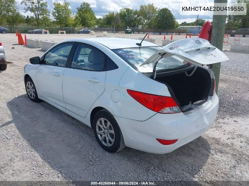 2013 Hyundai Accent Gls VIN: KMHCT4AE2DU419550 Lot: 40268844