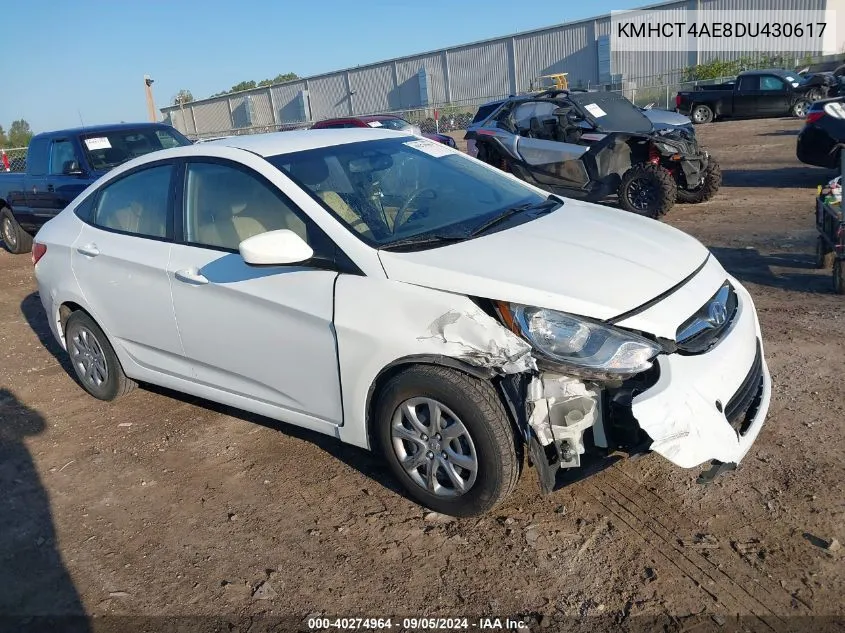 2013 Hyundai Accent Gls/Gs VIN: KMHCT4AE8DU430617 Lot: 40274964