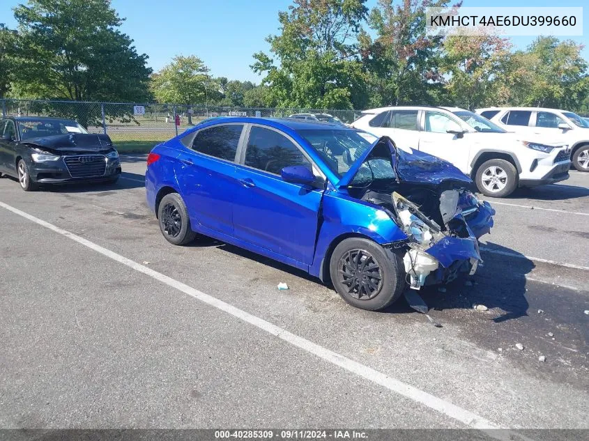 2013 Hyundai Accent Gls/Gs VIN: KMHCT4AE6DU399660 Lot: 40285309