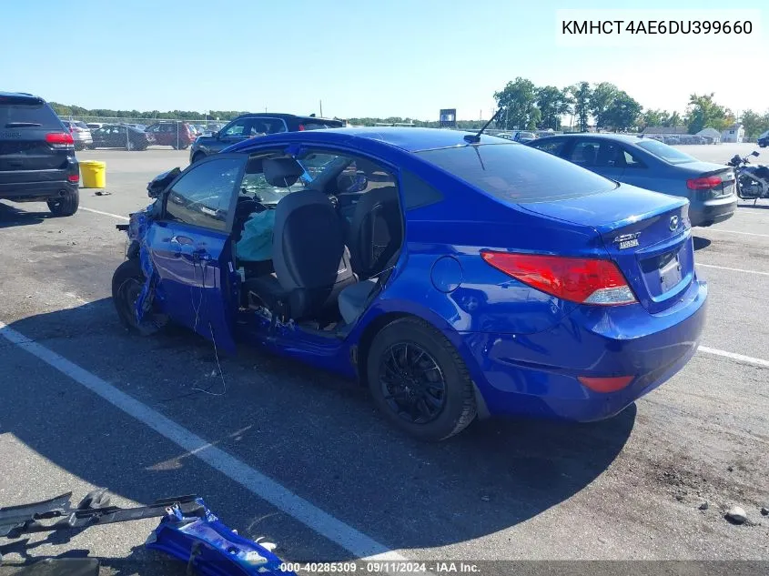 2013 Hyundai Accent Gls/Gs VIN: KMHCT4AE6DU399660 Lot: 40285309