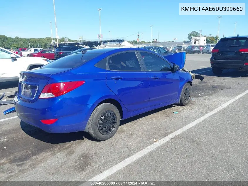 2013 Hyundai Accent Gls/Gs VIN: KMHCT4AE6DU399660 Lot: 40285309