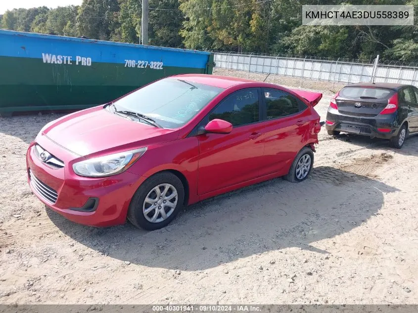 2013 Hyundai Accent Gls VIN: KMHCT4AE3DU558389 Lot: 40301941