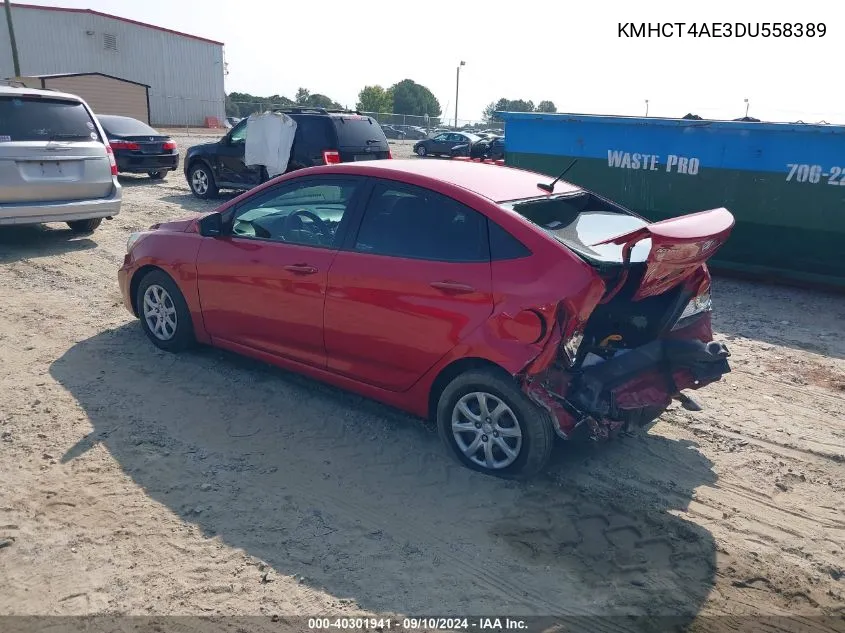 2013 Hyundai Accent Gls VIN: KMHCT4AE3DU558389 Lot: 40301941