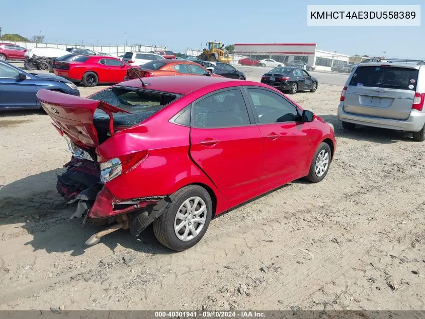 2013 Hyundai Accent Gls VIN: KMHCT4AE3DU558389 Lot: 40301941