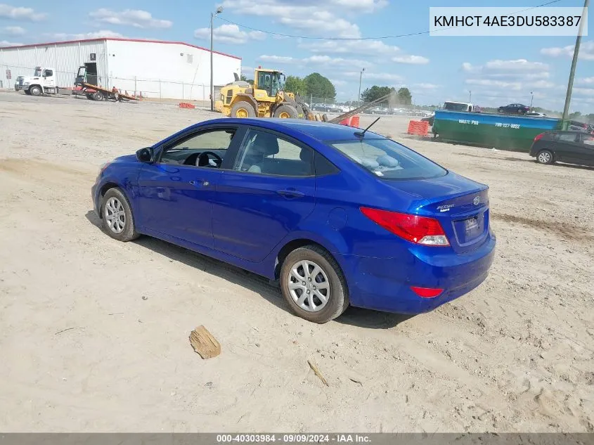 2013 Hyundai Accent Gls VIN: KMHCT4AE3DU583387 Lot: 40303984