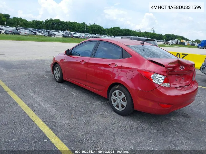 2013 Hyundai Accent Gls VIN: KMHCT4AE8DU331599 Lot: 40308434