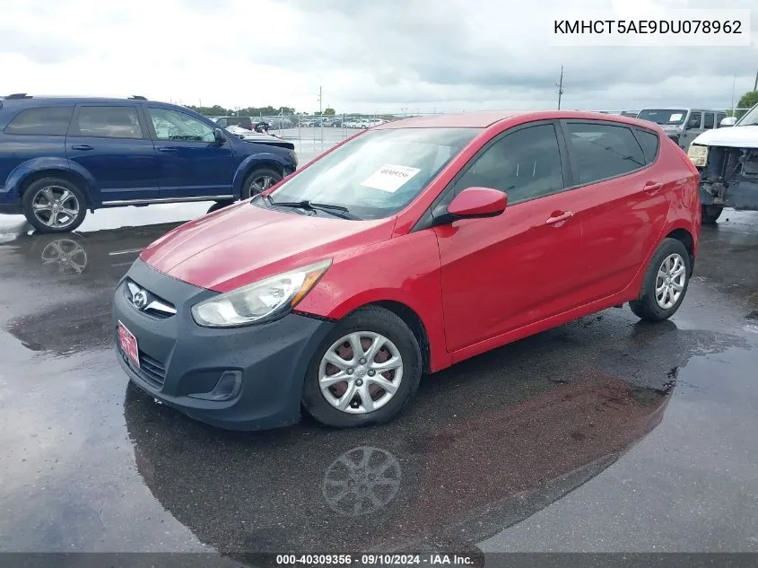 2013 Hyundai Accent Gs VIN: KMHCT5AE9DU078962 Lot: 40309356