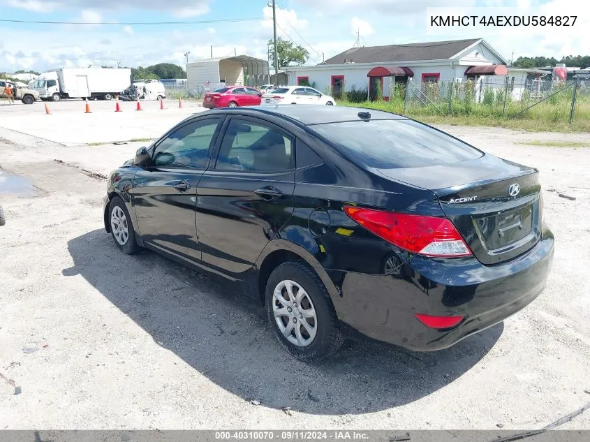 2013 Hyundai Accent Gls/Gs VIN: KMHCT4AEXDU584827 Lot: 40310070