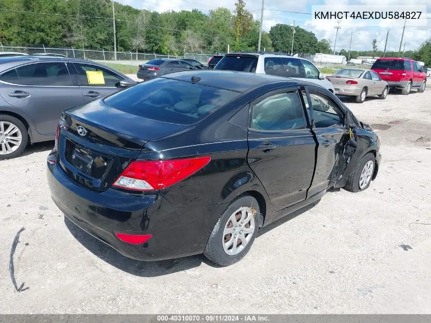 2013 Hyundai Accent Gls/Gs VIN: KMHCT4AEXDU584827 Lot: 40310070