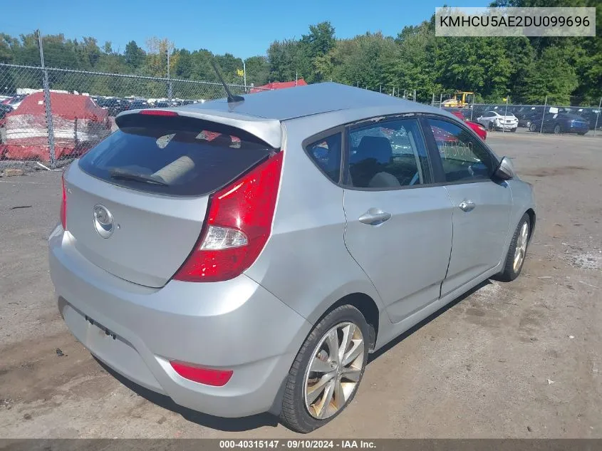 2013 Hyundai Accent Se VIN: KMHCU5AE2DU099696 Lot: 40315147