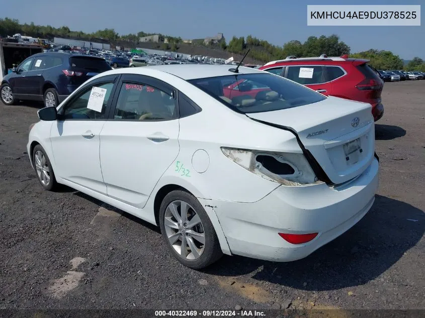 2013 Hyundai Accent Gls VIN: KMHCU4AE9DU378525 Lot: 40322469