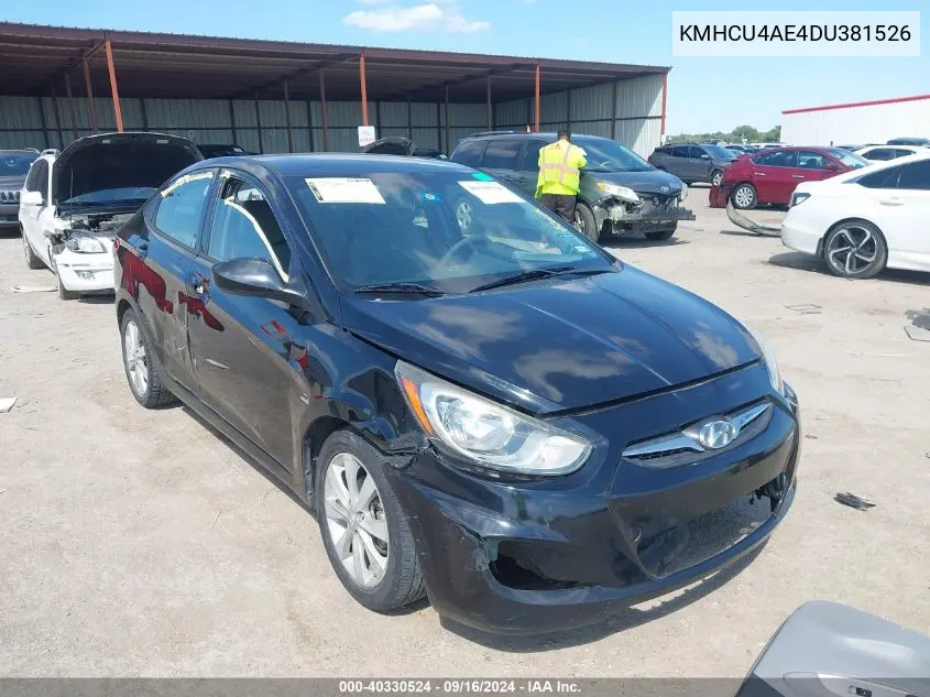 2013 Hyundai Accent Gls VIN: KMHCU4AE4DU381526 Lot: 40330524