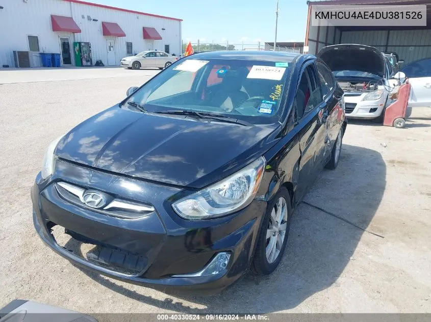 2013 Hyundai Accent Gls VIN: KMHCU4AE4DU381526 Lot: 40330524