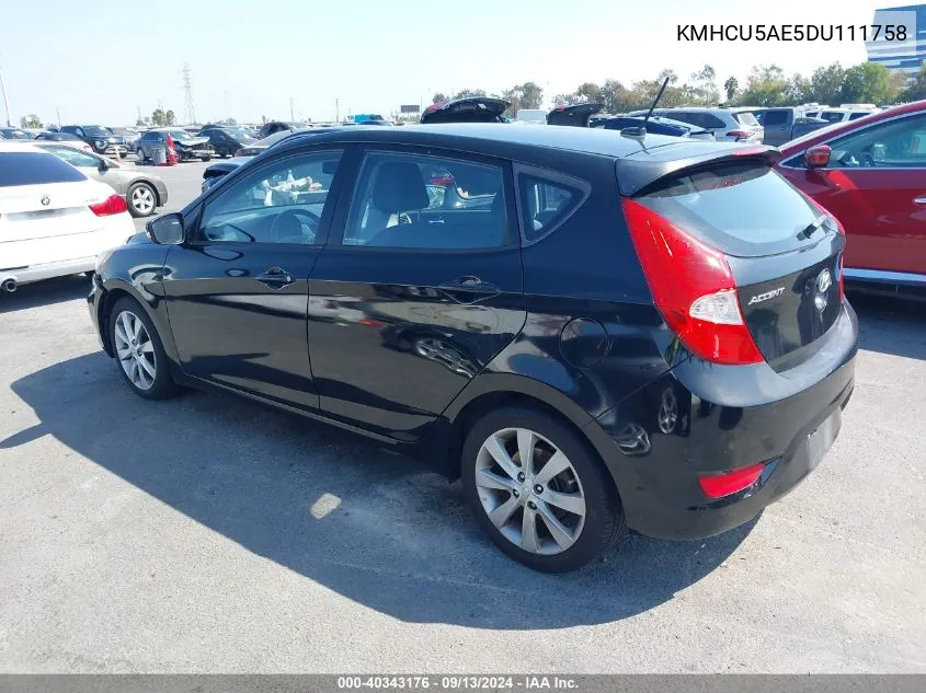 KMHCU5AE5DU111758 2013 Hyundai Accent Se