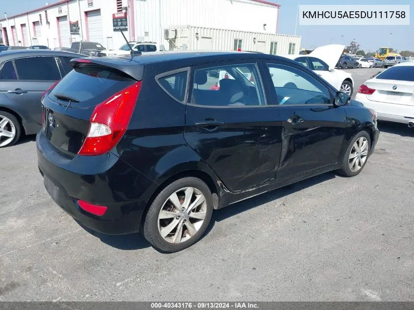 KMHCU5AE5DU111758 2013 Hyundai Accent Se