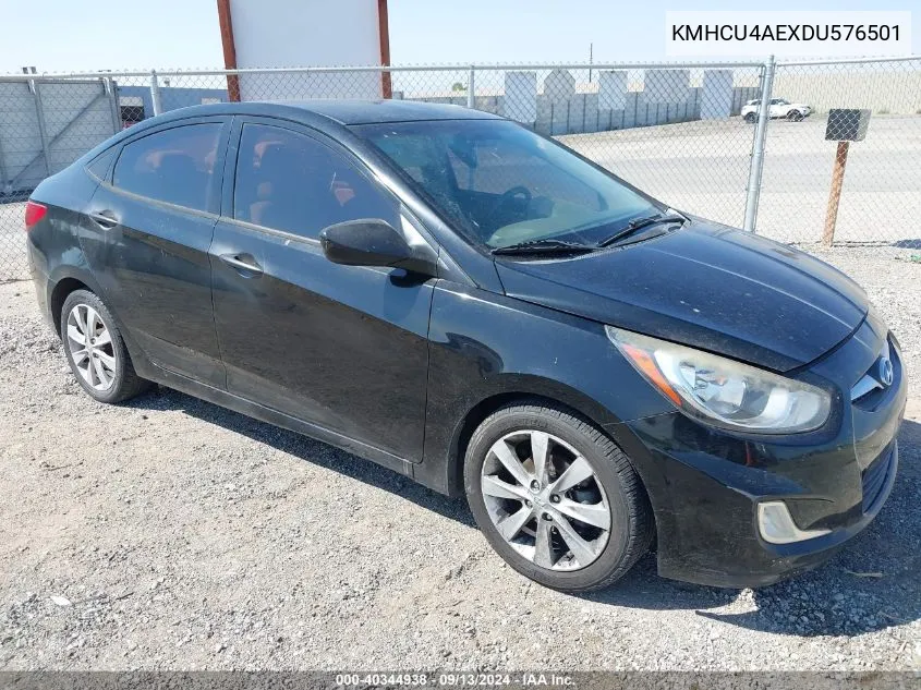 2013 Hyundai Accent Gls VIN: KMHCU4AEXDU576501 Lot: 40344938