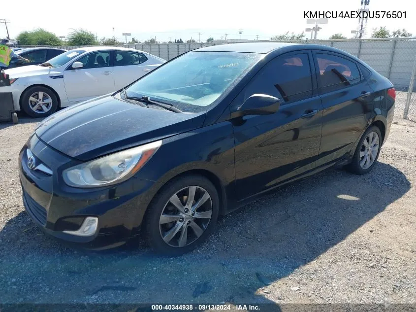 2013 Hyundai Accent Gls VIN: KMHCU4AEXDU576501 Lot: 40344938