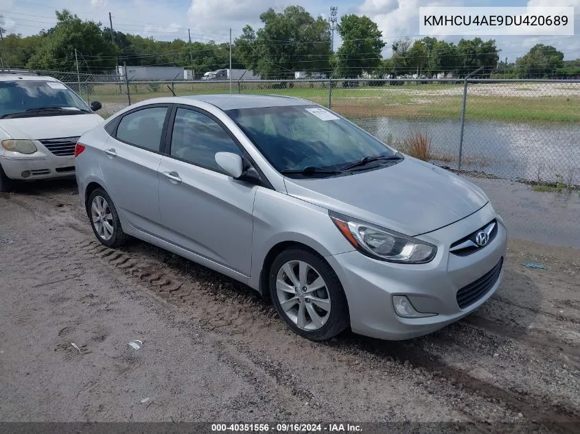 2013 Hyundai Accent Gls VIN: KMHCU4AE9DU420689 Lot: 40351556