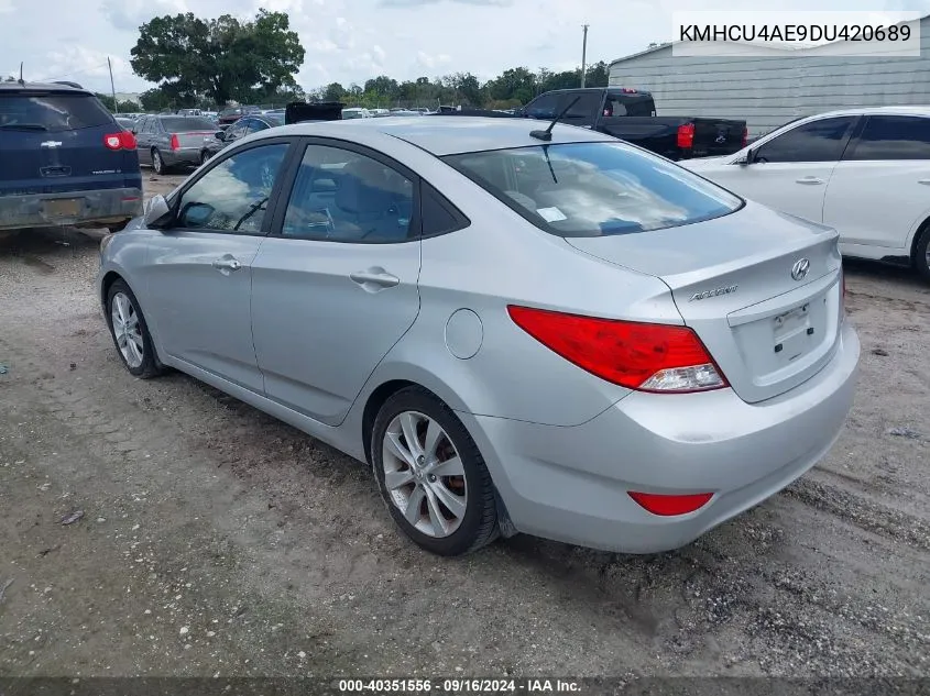 2013 Hyundai Accent Gls VIN: KMHCU4AE9DU420689 Lot: 40351556