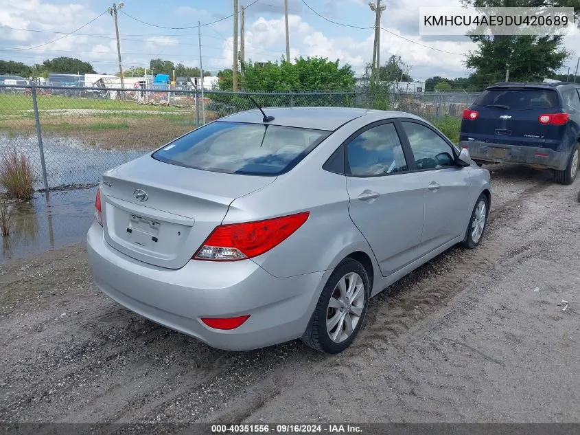 2013 Hyundai Accent Gls VIN: KMHCU4AE9DU420689 Lot: 40351556