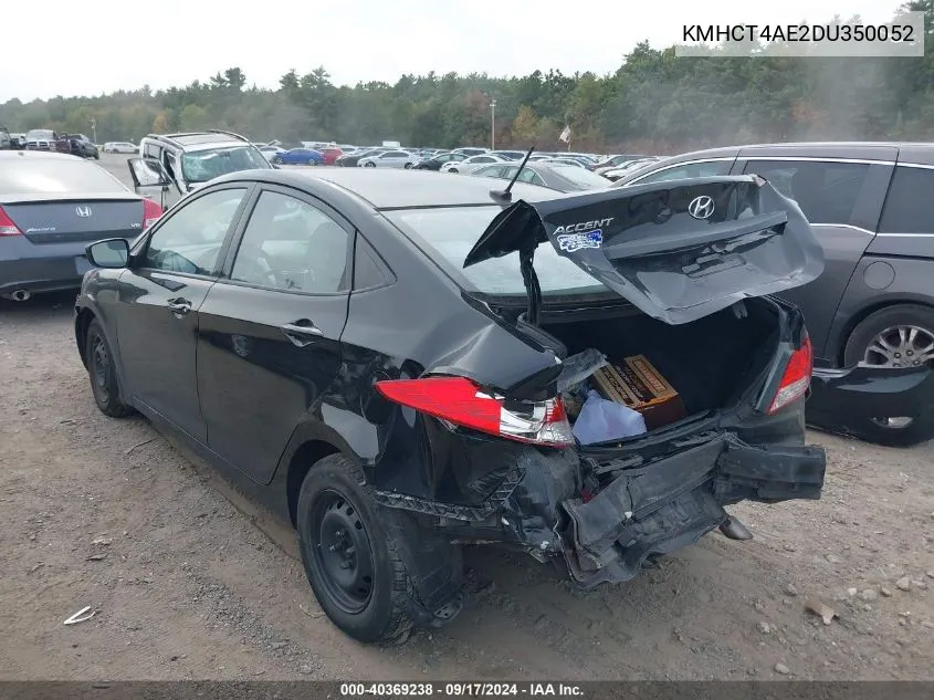 2013 Hyundai Accent Gls VIN: KMHCT4AE2DU350052 Lot: 40369238