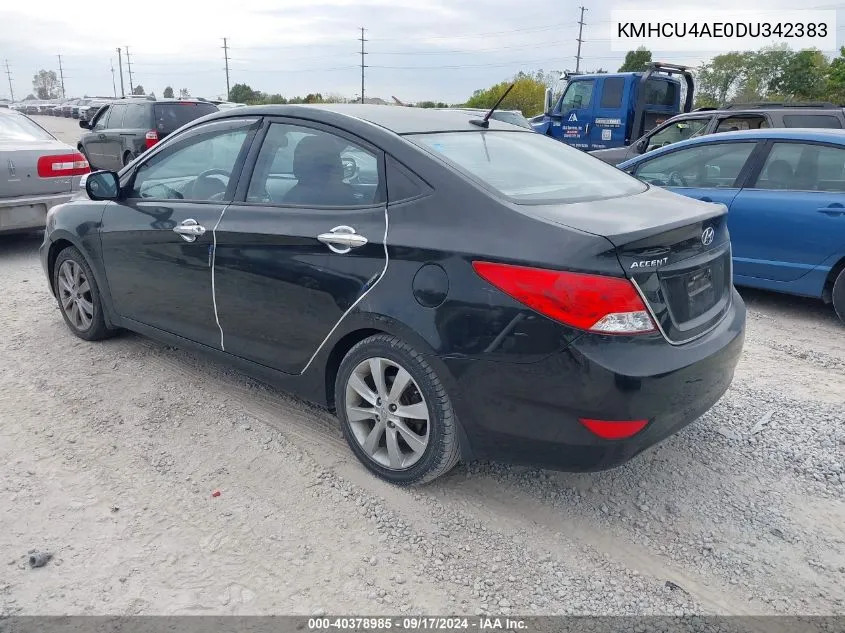 2013 Hyundai Accent Gls VIN: KMHCU4AE0DU342383 Lot: 40378985