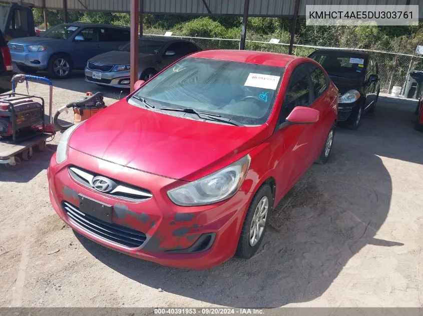 2013 Hyundai Accent Gls VIN: KMHCT4AE5DU303761 Lot: 40391953